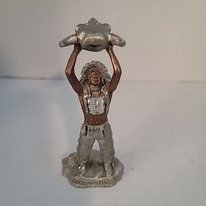 MASTERWORKS FINE PEWTER GOOD HUNTING  FIGURINE STATUE 1990 BUFFALO